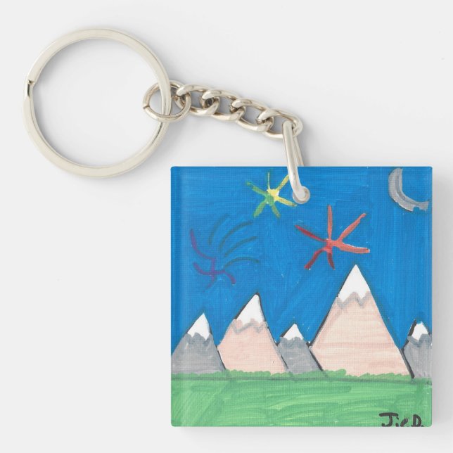 Porte-clés Mountains and Fireworks Keychain (Devant)