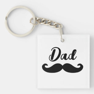 Porte-clés Moustache à guidon noir papa
