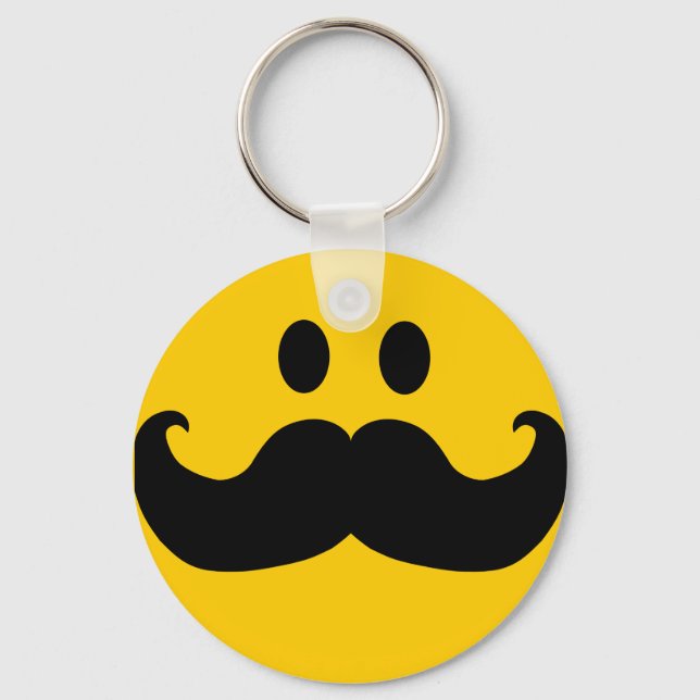Porte-clés Moustache Yellow Happy Face (Recto)