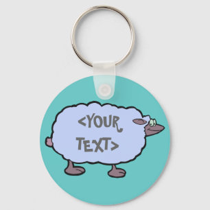 Porte-clés Mouton bleu,<YOUR TEXT>