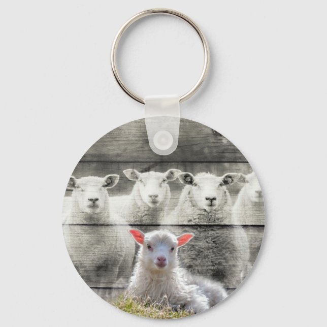 Porte-clés Mouton d'agneau de bébé (Recto)