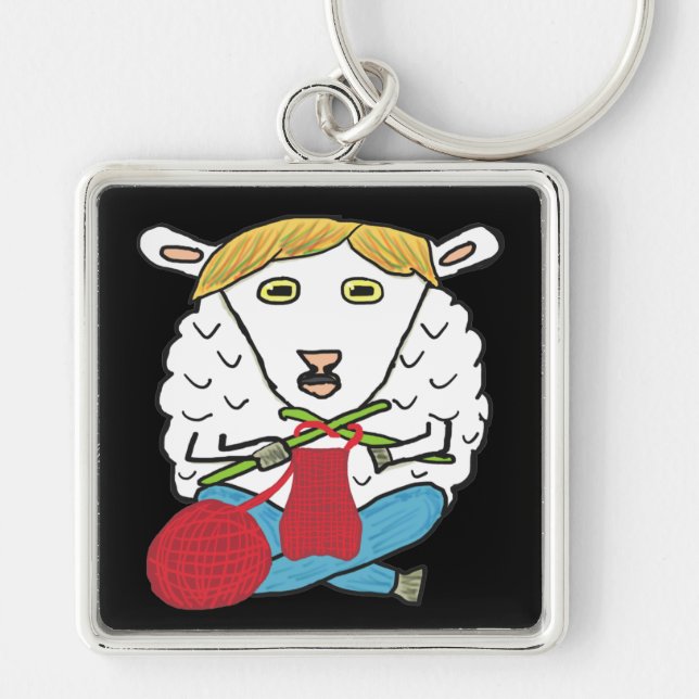 Porte-clés Mouton de Tricot amusant (Devant)