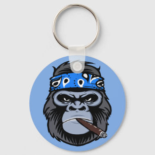 Porte-clés Moyenne Biker gorilla singe fumer cigare art anima