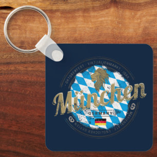 Porte-clés Munich Bavière Vintage Oktoberfest Allemagne Ville