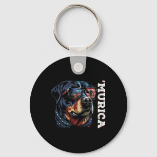 Porte-clés Murica Patriotic Rottweiler 4 juillet chien