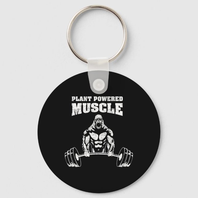 Porte-clés Muscle plante Vegan Power Bodybuilding Gym (Recto)