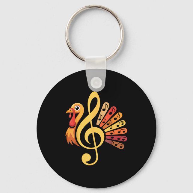 Porte-clés Music Note Symbol Turkey Teacher Fall Thanksgiving (Recto)