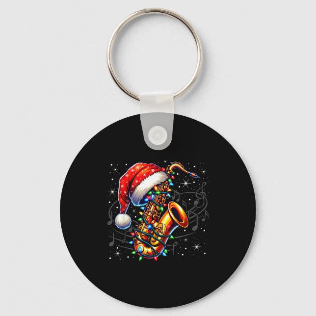 Porte-clés Music Notes Treble Clef Christmas Saxophone Jazz M (Recto)