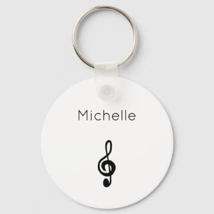 Porte-clés Musical Black White Treble Clef Symbol