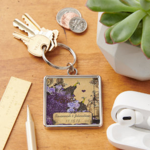 Porte-clés Musical Vintage Eggplant Peacock Porte - clé