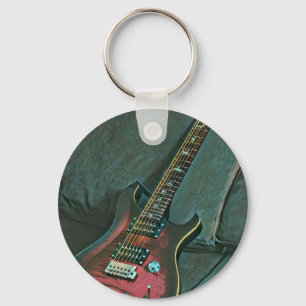 Porte-clés musicien guitare amoureux cadeau