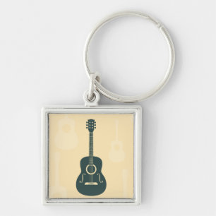 Porte-clés Musique acoustique de guitare rétro