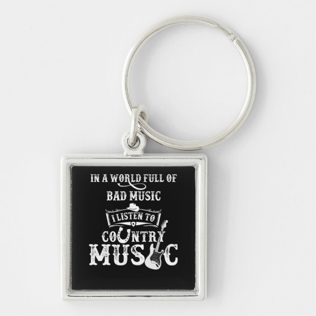 Porte-clés Musique country Guitare cadeau Nashville Musique c (Devant)