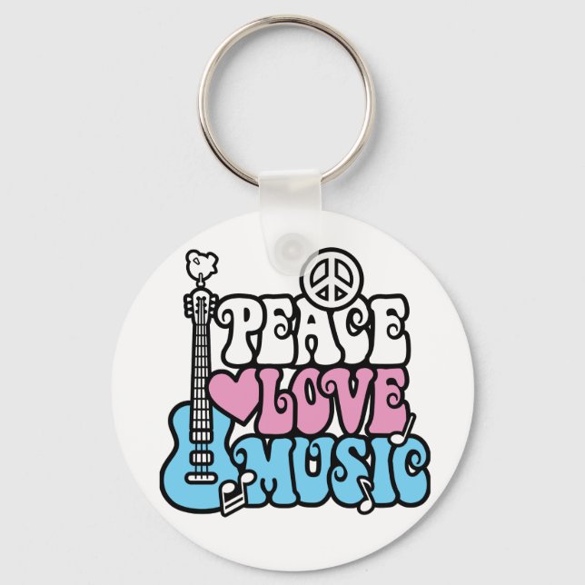 Porte-clés Musique D'Amour De La Paix (Recto)