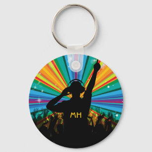 Porte-clés Musique DJ monogramme personnalisé porte - clés