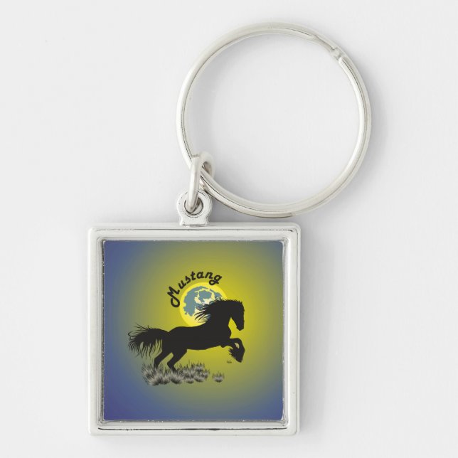 Porte-clés Mustang pour amateurs de chevaux (Devant)
