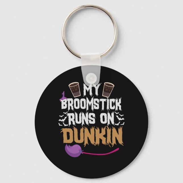 Porte-clés My Broomstick tourne sur Dunkin Funny Halloween Wi (Recto)