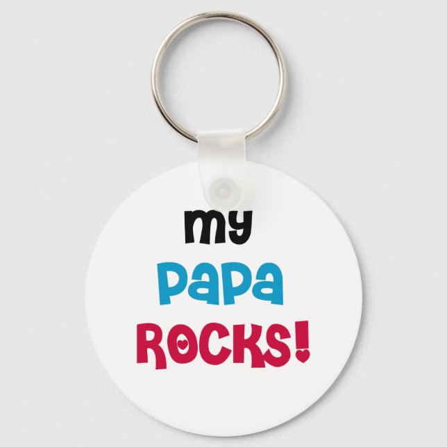 Porte-clés My Papa Rocks T-shirts et cadeaux (Recto)