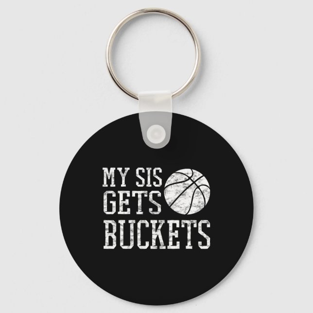 Porte-clés My Sis Gets Buckets - frère Bysketbyll Soeur (Recto)