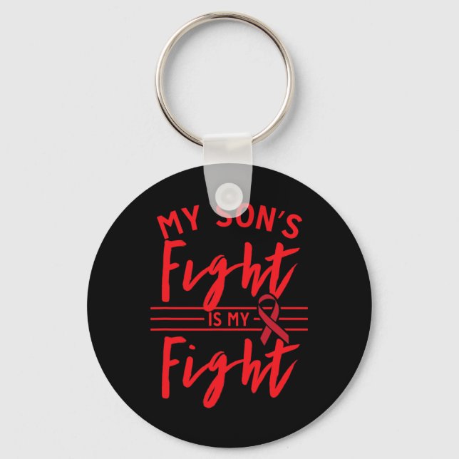 Porte-clés My Son's Fight Is My Fight Blood Cancer Awareness  (Recto)