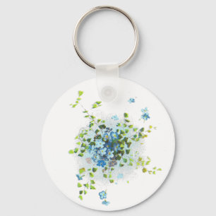 Porte-clés Myosotis des marais vintages bleus
