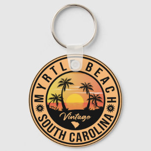 Porte-clés Myrtle Beach South Carolina Retro Sunset Souvenir