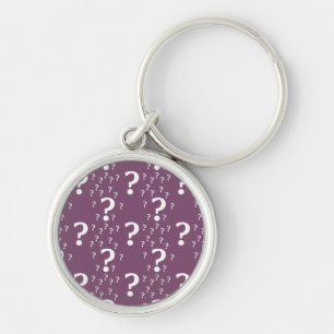 Porte-clés Mystère question marque énigme puzzle mauve