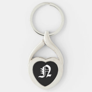 Porte-clés "N" Black Heart Keychain