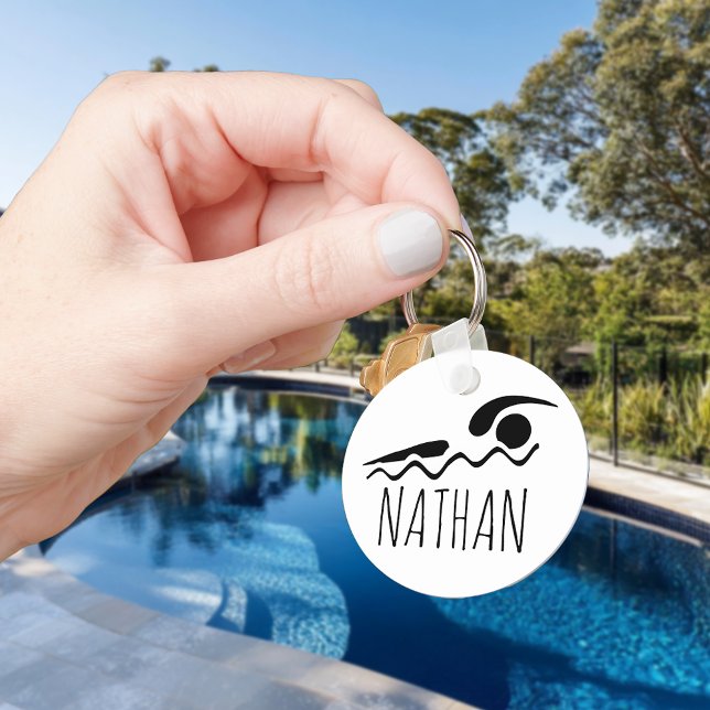 Porte-clés Nage Nage Nage Piscine personnalisée Nom de clé de (Créateur téléchargé)