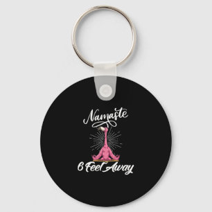 Porte-clés Namaste 6 pieds loin Flamant rose Yoga Enseignants