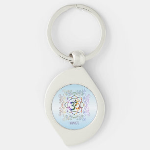 Porte-clés Namaste Aum (Om) Lotus Prismatic Ornamental Keycha