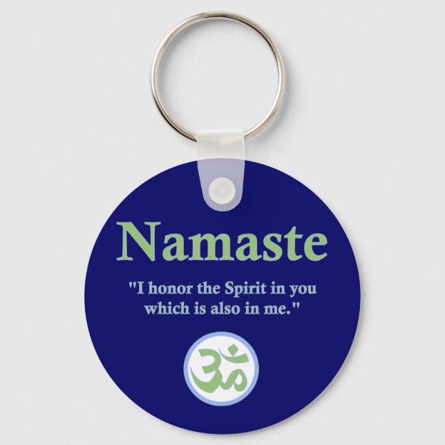 Porte-clés Namaste - avec citation et symbole Om (Recto)