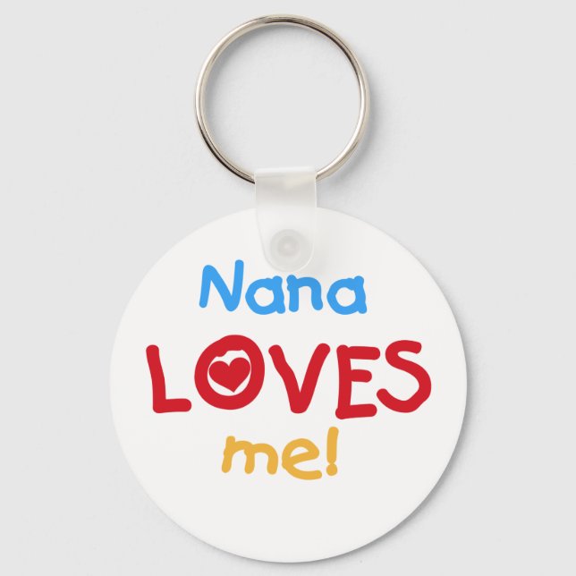 Porte-clés Nana aime mes t-shirts et cadeaux (Recto)