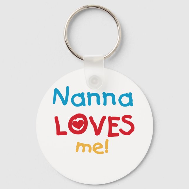 Porte-clés Nanna aime mes t-shirts et cadeaux (Recto)