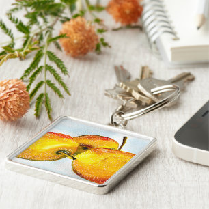 Porte-clés Nashi poires jaune aquarelle fruit