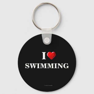 Porte-clés Natation : J'aime porte - clé de natation