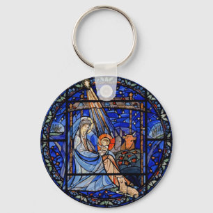 Porte-clés Nativité du style Verre Trait