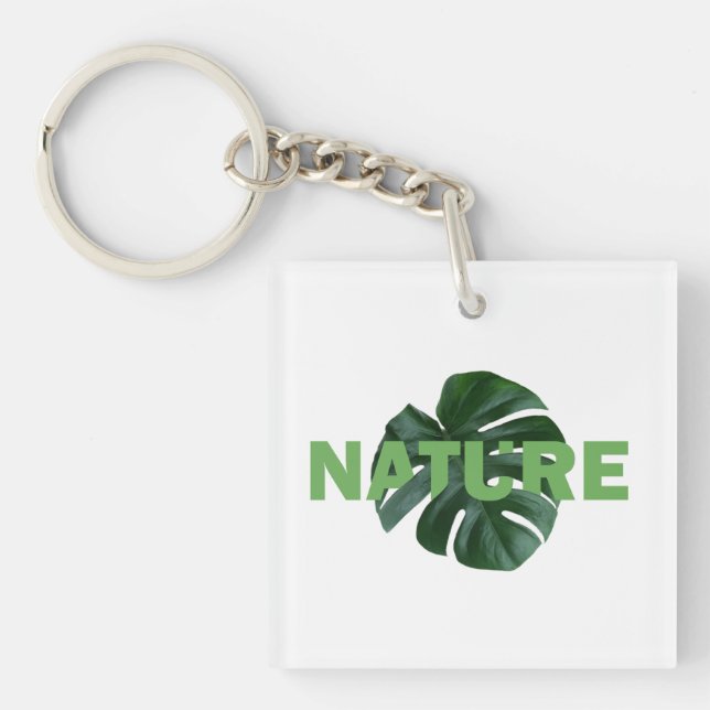 Porte-clés Nature Love Dark Green Monstera Porte - clés feuil (Devant)