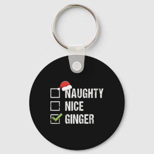 Porte-clés Naughty Nice Ginger Redhead Santa Hat Irish Christ