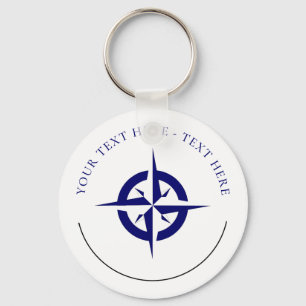 Porte-clés Nautical Blue Compass Keychain