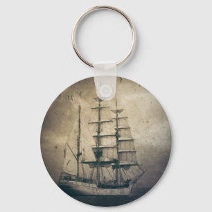 Porte-clés Nautical Ocean Sea Vintage Sailing sailboat