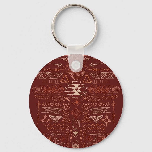 Porte-clés Navajo Aztec : Ethnic Doodle Motif. (Recto)
