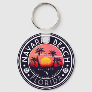 Porte-clés Navarre Beach Floride Sunset Beach Palm Tree 80s