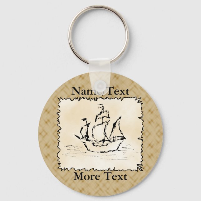 Porte-clés Navire pirate. (Recto)