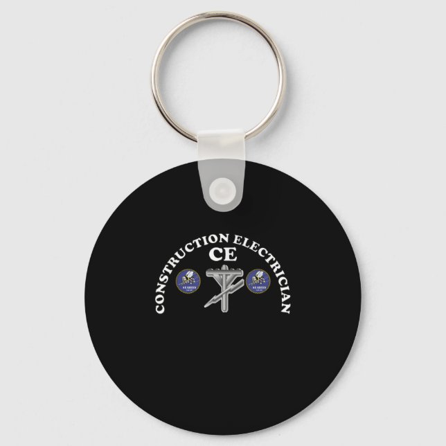 Porte-clés Navy Seabee Construction Electrician Rating Badge (Recto)