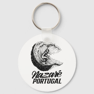 Porte-clés Nazaré Portugal Surf Surfant Vague de surf