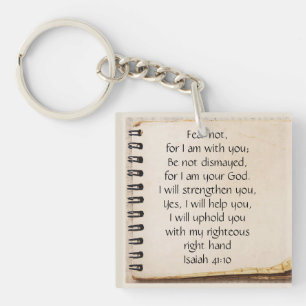 Porte-clés Ne craignez pas, Écriture Isaiah Vintage Note Papi
