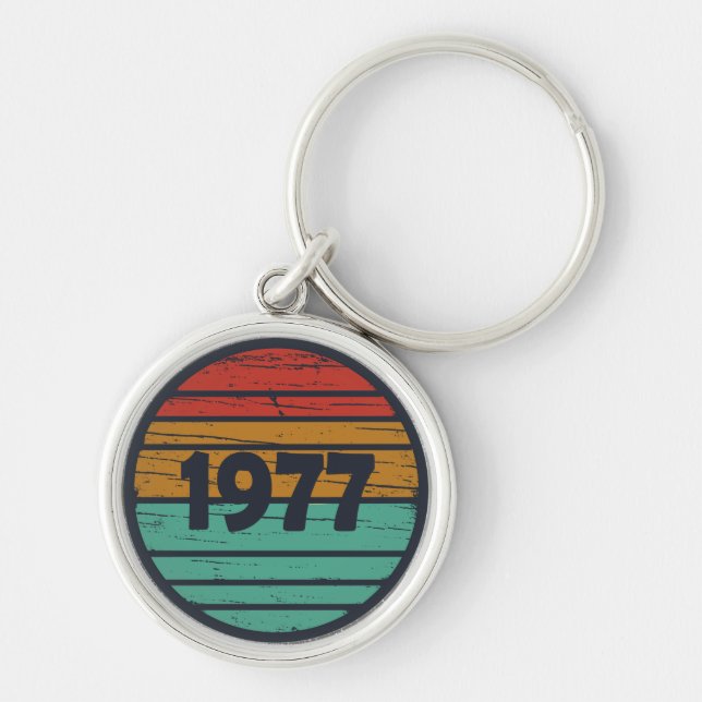 Porte-clés Né en 1977 cadeau d'anniversaire vintage (Devant)