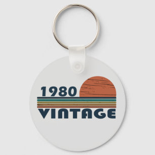 Porte-clés Né en 1980 cadeau d'anniversaire vintage