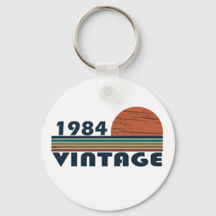 Porte-clés né en 1984 cadeau d'anniversaire vintage